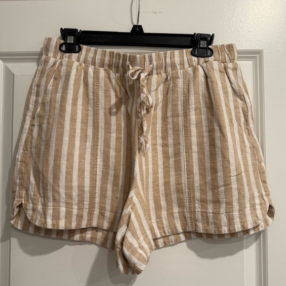 Universal Thread Pants - Universal Thread Tan Striped Women's Linen Shorts